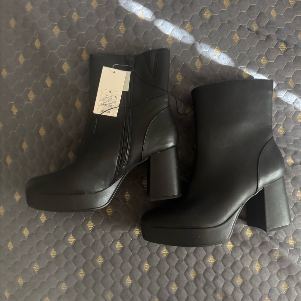 a new day Black Heeled Ankle Boots